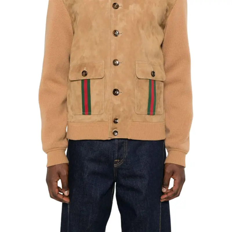 GUCCI Web Stripe detail Bomber Jacket-4