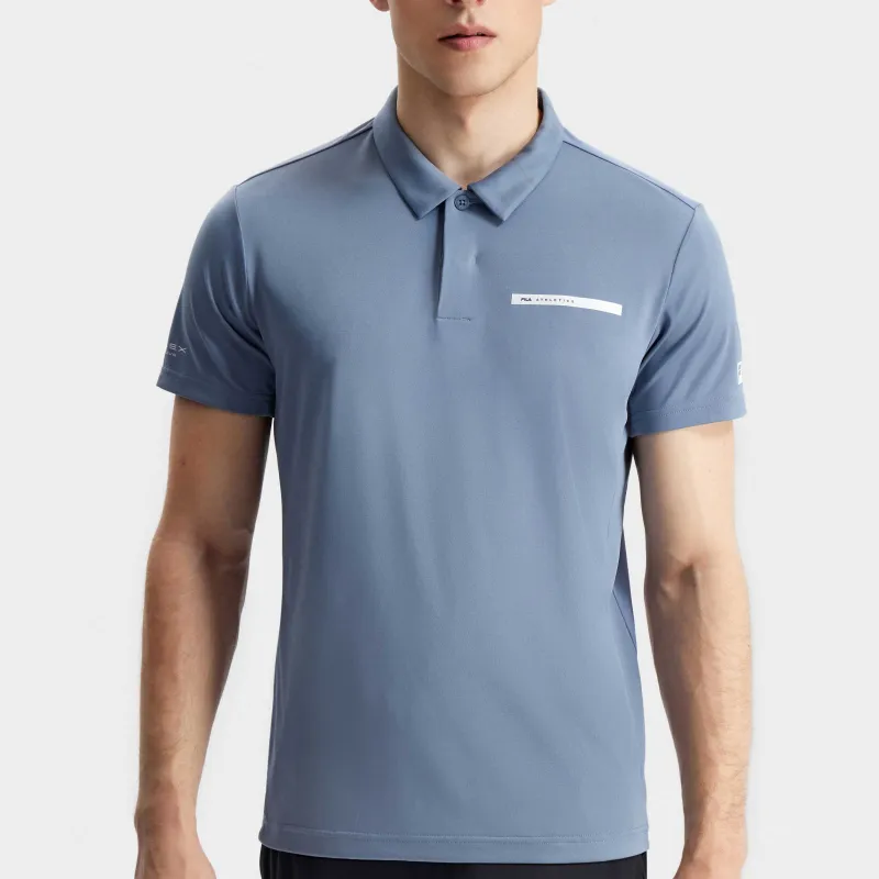 FILA Latte Girl 3.0 Polo Shirts Men Iron Paint Blue-2