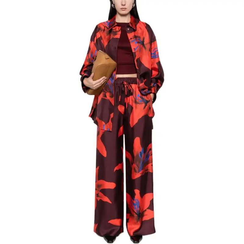 Alexander McQueen Floral Printed Wide Leg Trousers-1