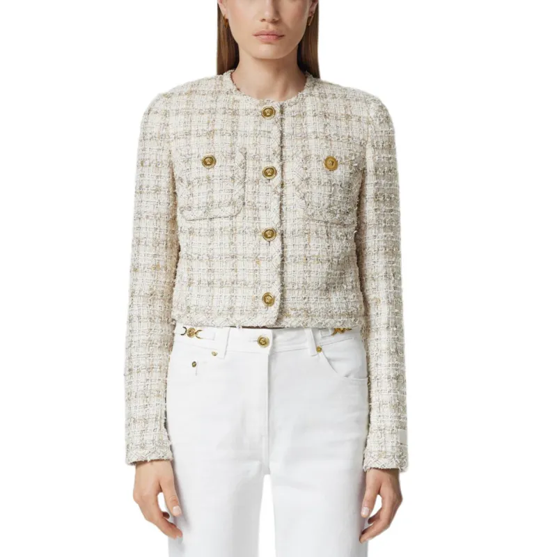 VERSACE Button Up Tweed Jacket-2