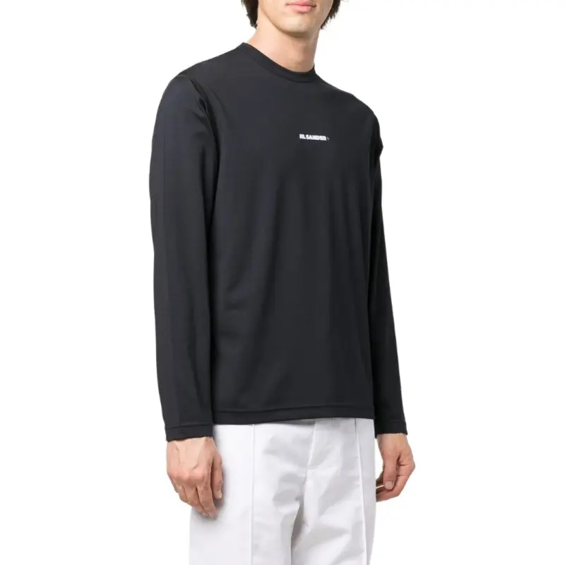 JIL SANDER + Logo print Crew neck Jersey Top-3