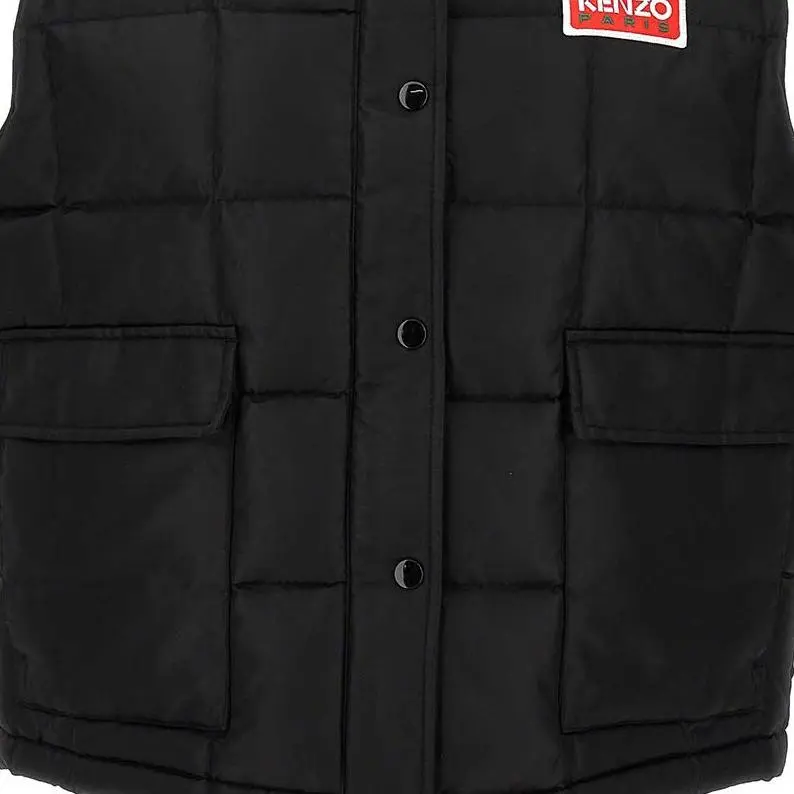 KENZO Logo Patch High Neck Quilted Gilet-6