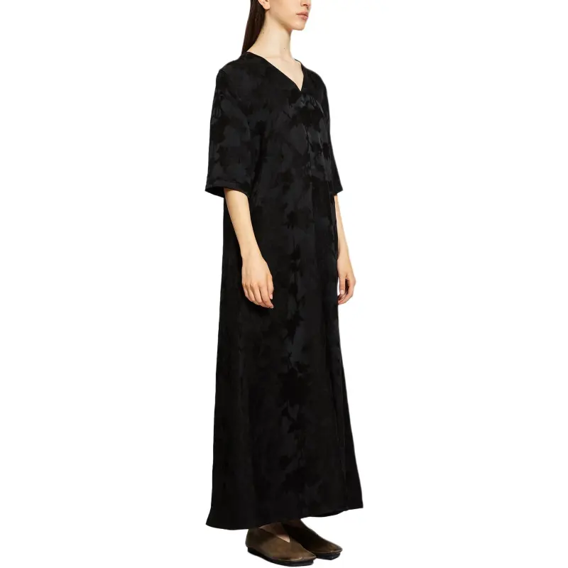 UMA WANG V Neck Midi Dress-2