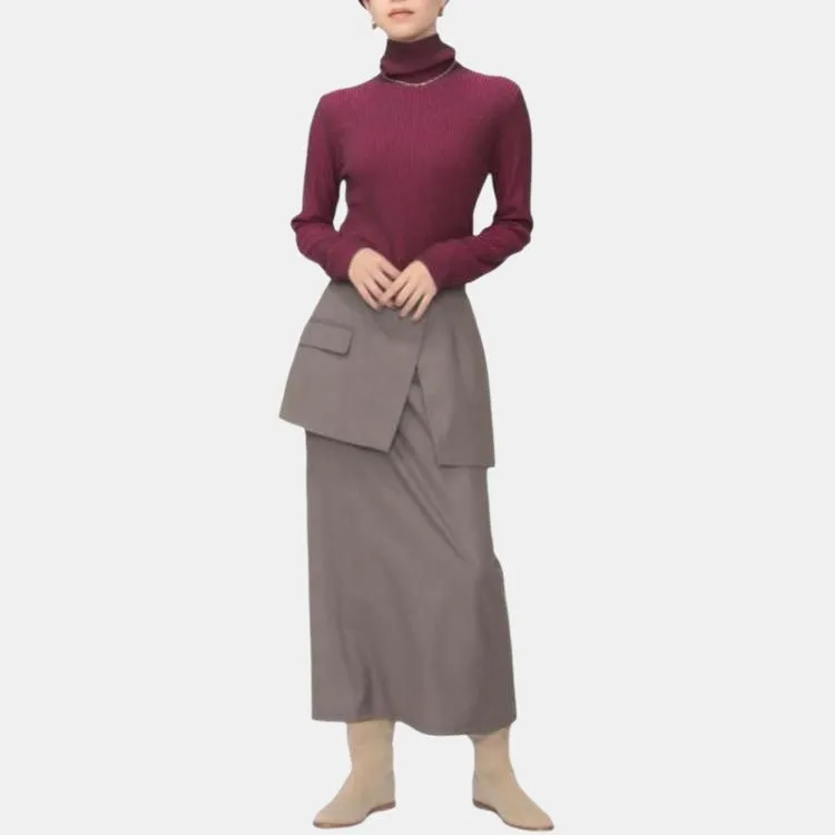Beams Casual Long Skirt Women's Brown-4