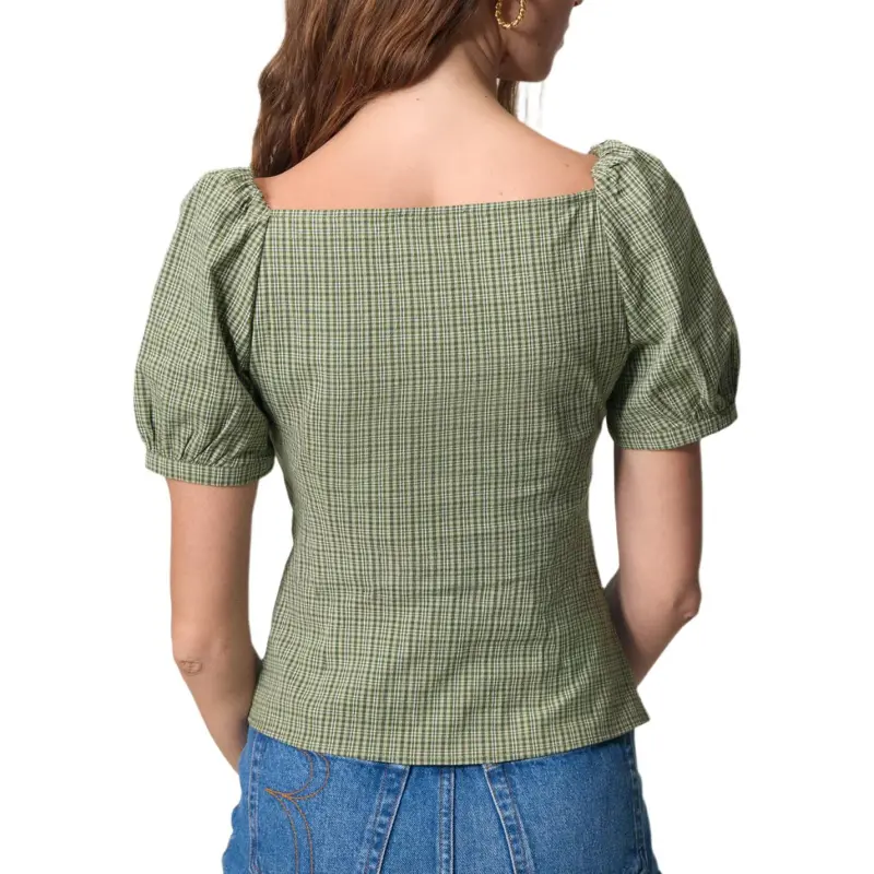 Rouje Shirts Women's Green Madras Print-3