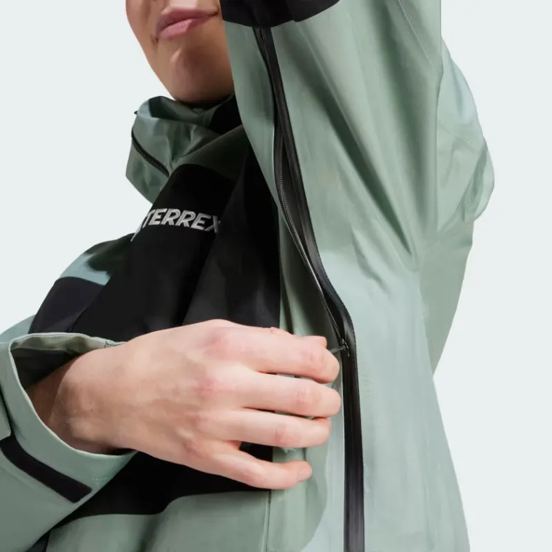 Adidas Terrex Xploric Gore-Tex Rain Jacket Jackets Coats Women's Silver Green-4