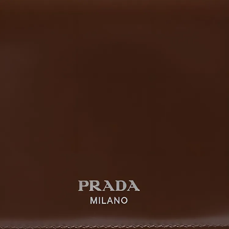 PRADA Leather Shoulder Bag Crossbody Bag Mini Men's Coffee-4