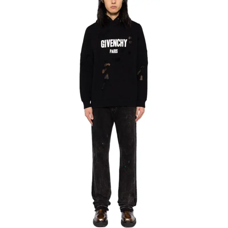 Givenchy Logo print Distressed Hoodies-1