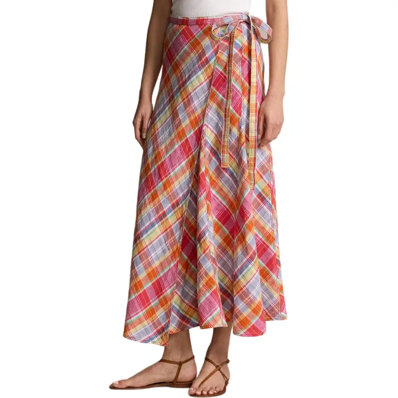 Polo Ralph Lauren Check-pattern Wrap-design Midi Skirt-2