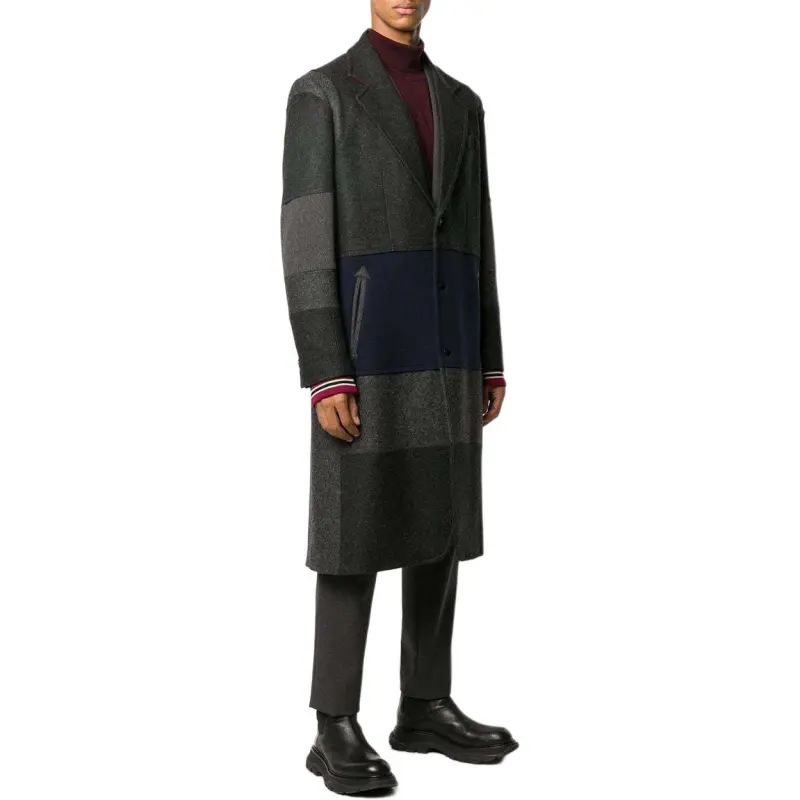 Valentino Patchwork Single Breasted Coat-4