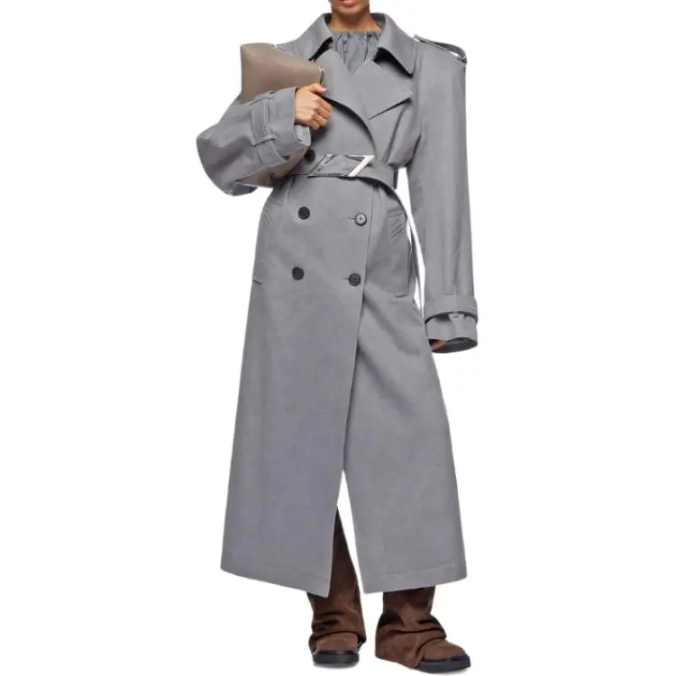 The Attico Shoulder pads Canvas Trench Coat-2