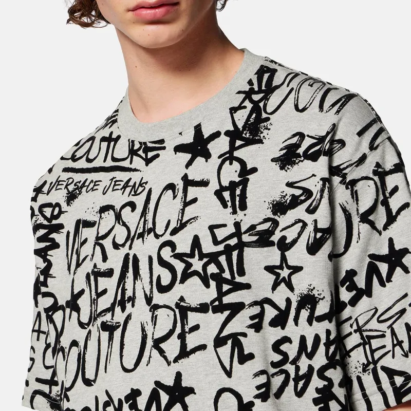VERSACE JEANS COUTURE Drop Shoulder Sleeve T Shirt Men's Gray-3