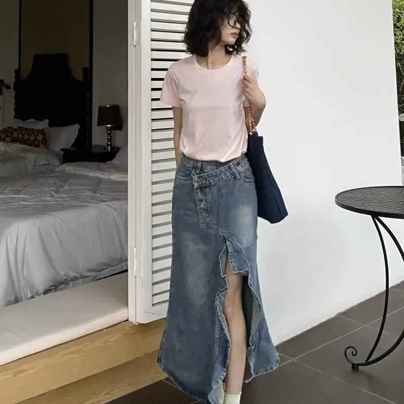 Spicy Gals Denim Long Skirt Women's-4