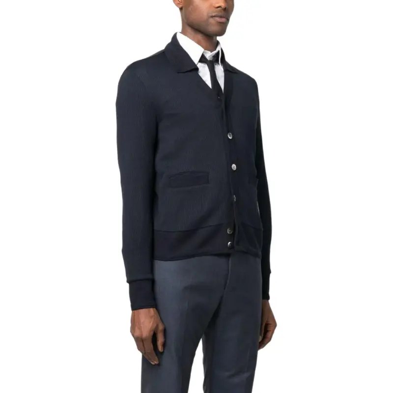 THOM BROWNE Logo Patch Cardigan-3