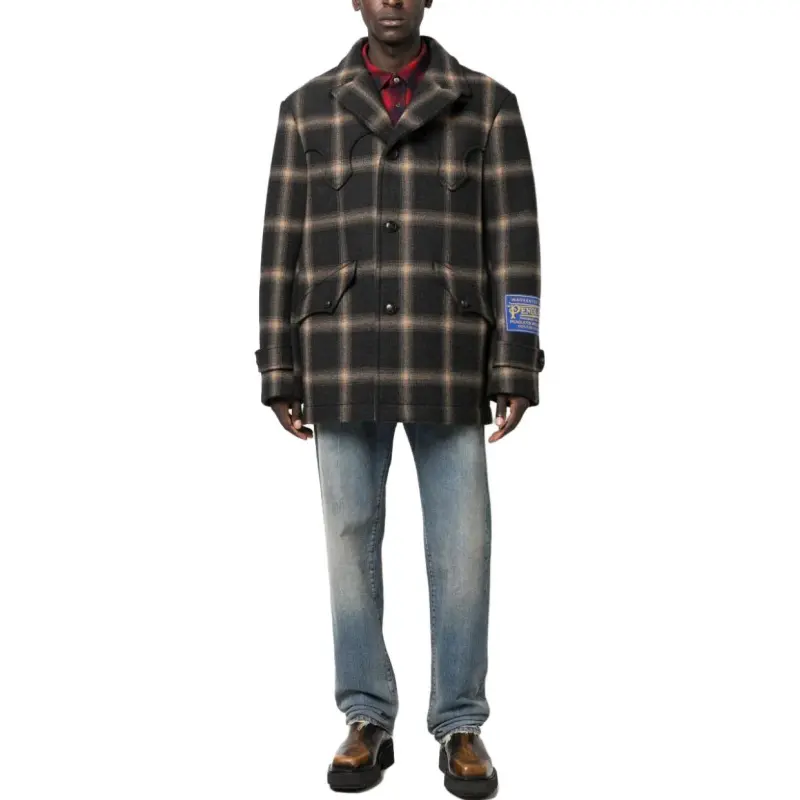 Maison Margiela X Pendleton Checked Wool Coat-2