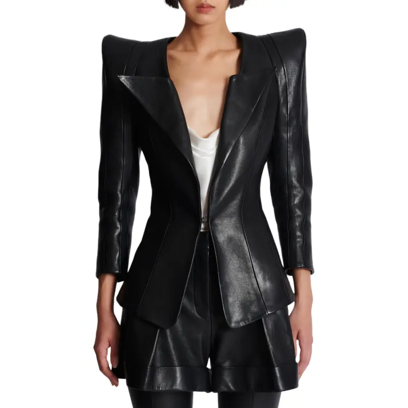 BALMAIN Lambskin Fitted Jacket-2