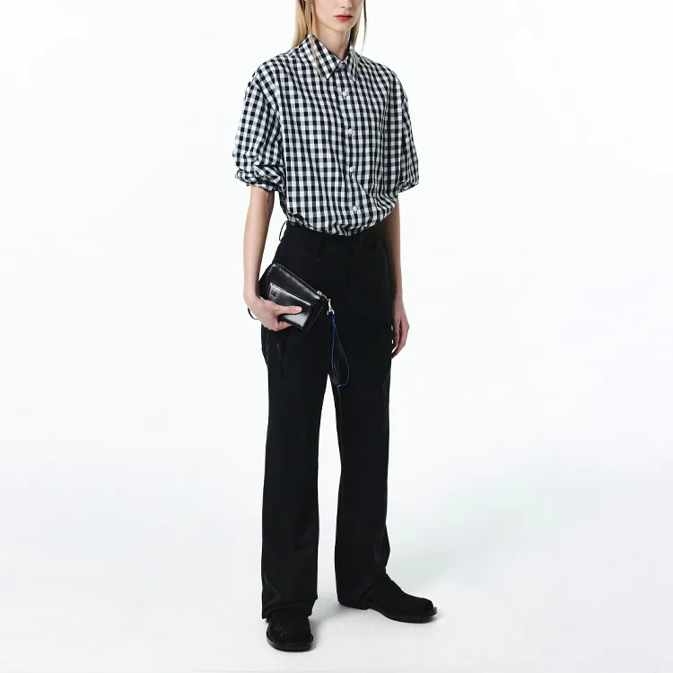 ADER ERROR Tetris appliqué Checkered Shirt-4