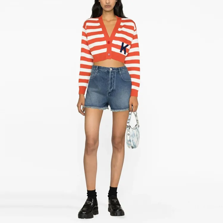 KENZO Striped Cropped Cardigan-1