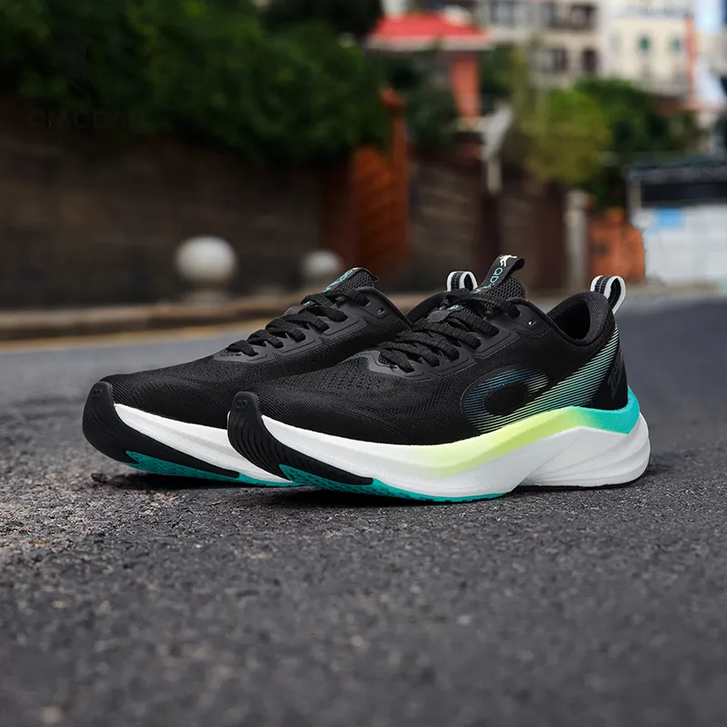 QIAODAN Speed 3LITE Cushioning, Slip Resistant, And Abrasion Resistant Low Top Casual Running Shoes Men's Black White-8