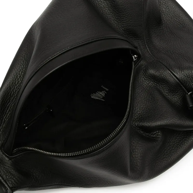 Yohji Yamamoto Pour Homme Leather Shoulder Bag Women's Black-3