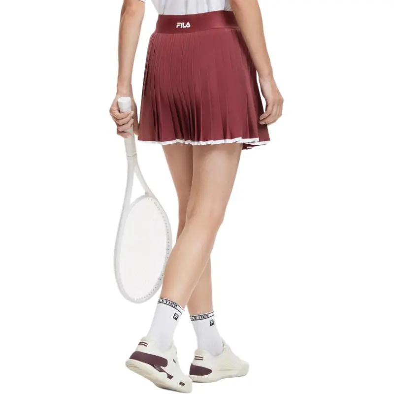 FILA SS24 Casual Short Skirts Women's Wine Red-4