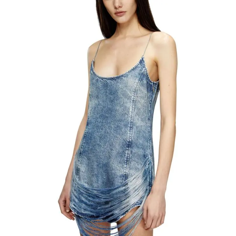 DIESEL De Dra Frayed Detailed Mini Dress-2