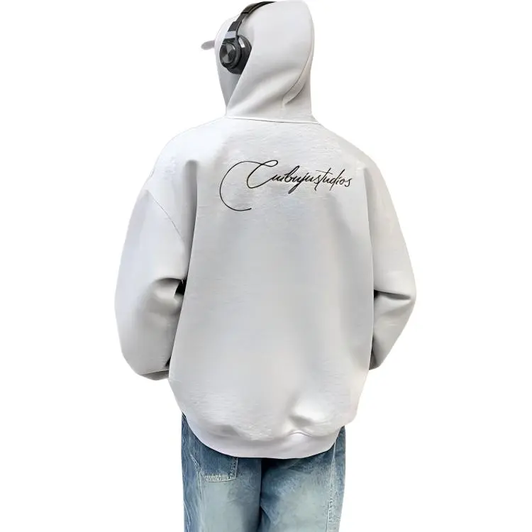 CUIBUJU Korean Minimalist Style Letter Embroidery Design Hoodie Unisex-1