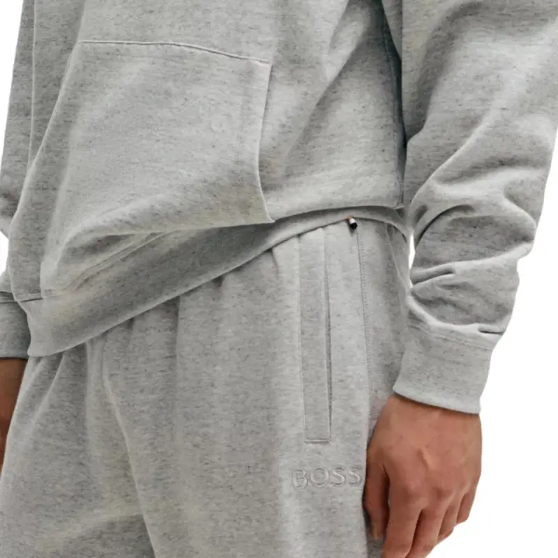 HUGO BOSS Tracksuit Bottoms With Embroidered Logo Knitted Sweatpants Men's Gray-4