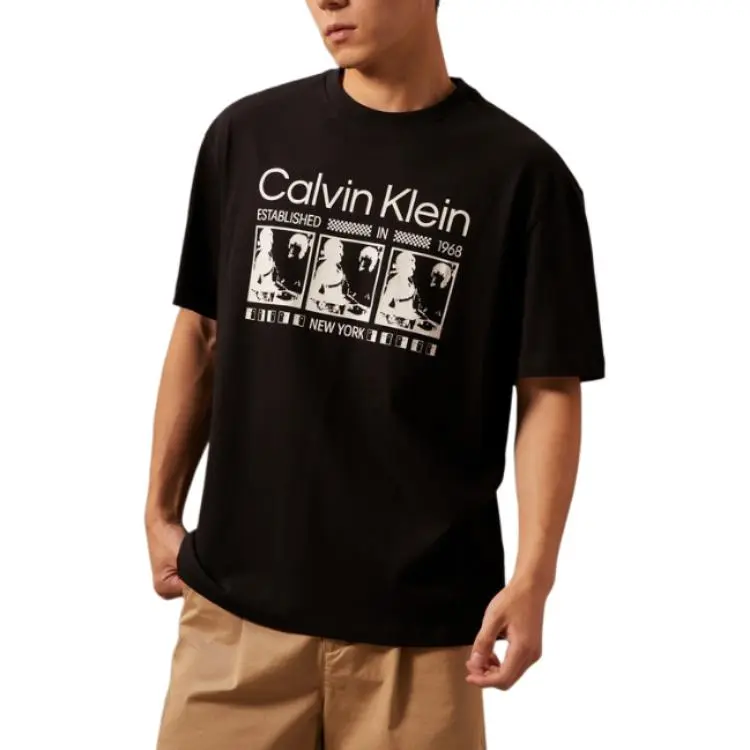 CALVIN KLEIN Rainbow Series T Shirt Men's Space Black-4