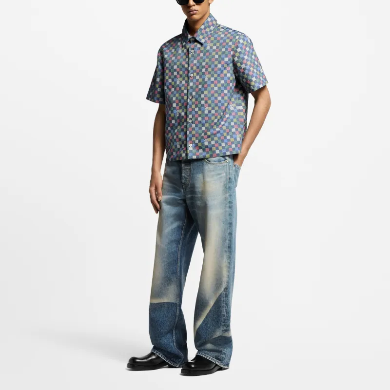 LOUIS VUITTON Damier Chambray Short Sleeved Shirt-1