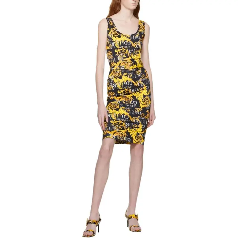FANSIZHE Sleeveless Dress Women's Yellow-1