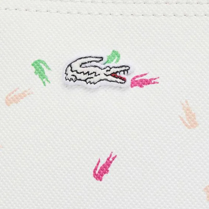 LACOSTE PVC Tote Bag Shopping Bag Shoulder Bags Large Size Women's White-3