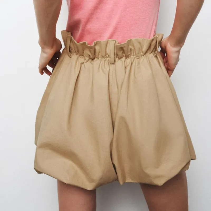 ZARA ZW Series Casual Shorts Women's Beige-2