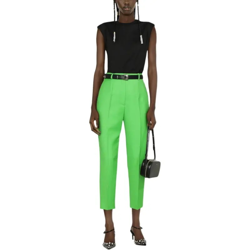 Alexander McQueen Straight Leg Pleated Pants-2
