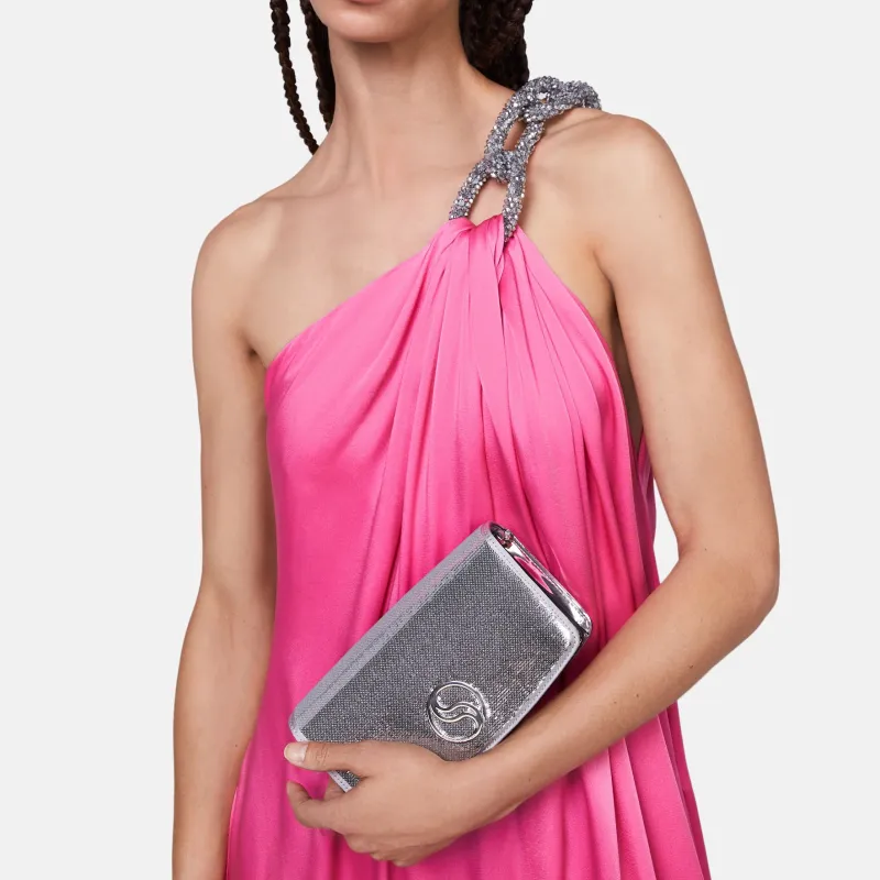Stella McCartney S-Wave Recycled Polyester Shoulder Bag Crossbody Bag Wallet Regular Women's Silver-3