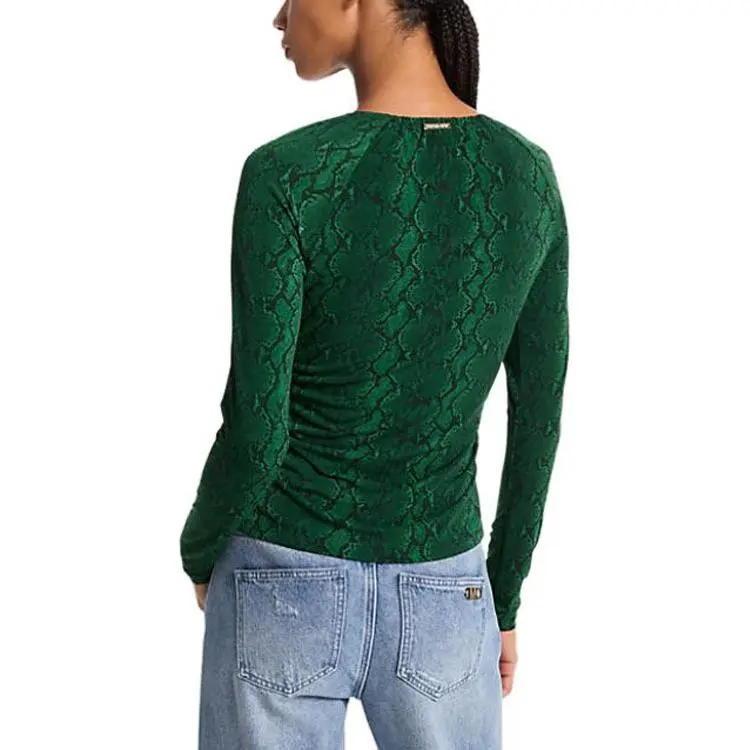 MICHAEL KORS Snake Print Matte Jersey Top-1