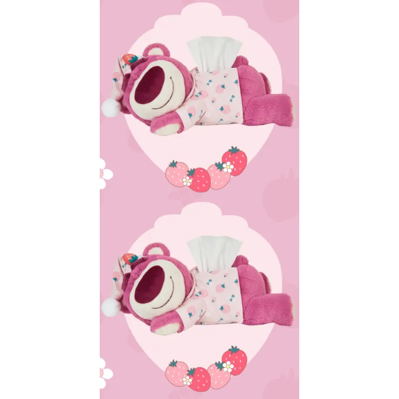 Disney Lotso Home Collection Lotso Lazy Tissue Box Red Dolls Plush Doll 36cm Height-1