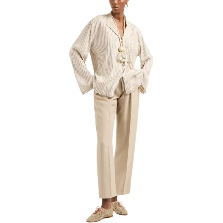 GIORGIO ARMANI Double pleat Silk shantung Trousers-1