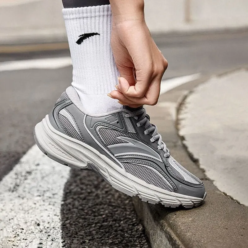 Anta AT952 Durable Breathable Low Top Running Shoes Women's Gray-3