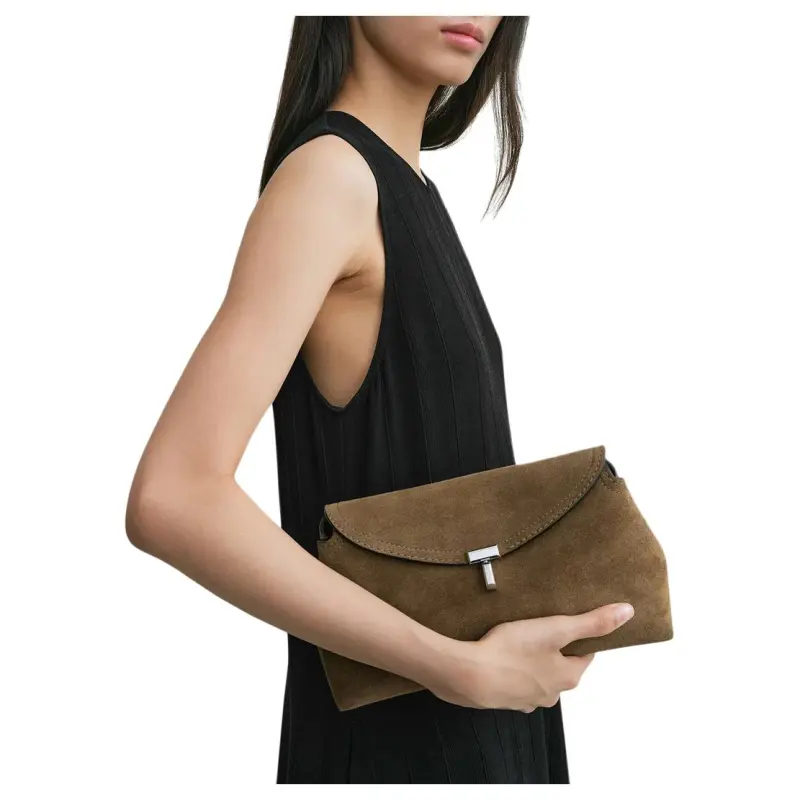 TOTEME Calfskin One Shoulder Clutch Women's Tobacco-4