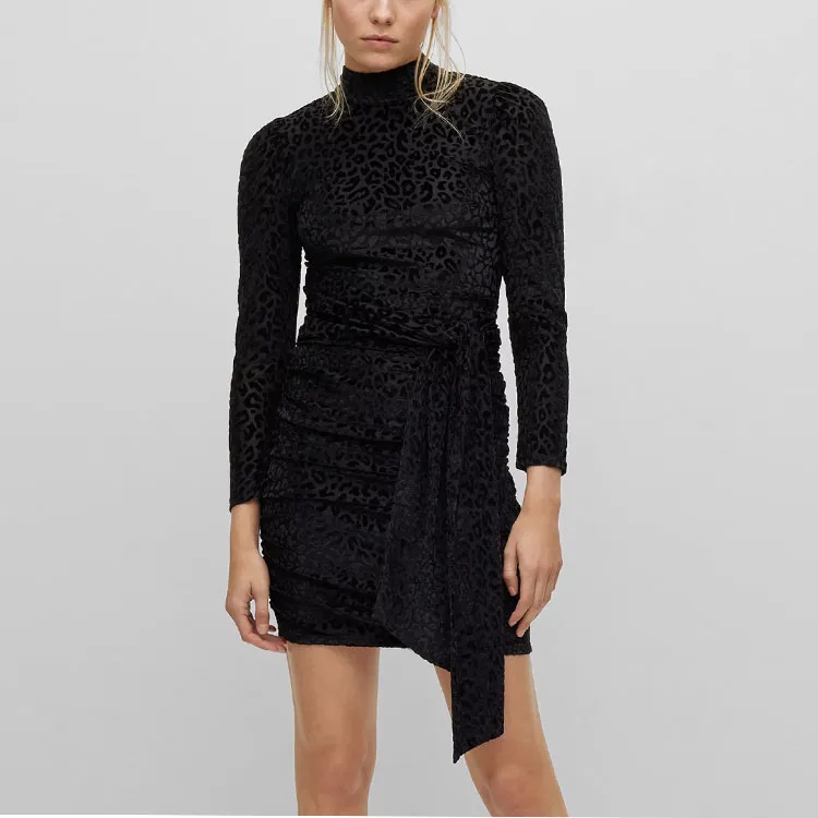 HUGO BOSS SS23 Long Sleeved Dress Women's Black-2
