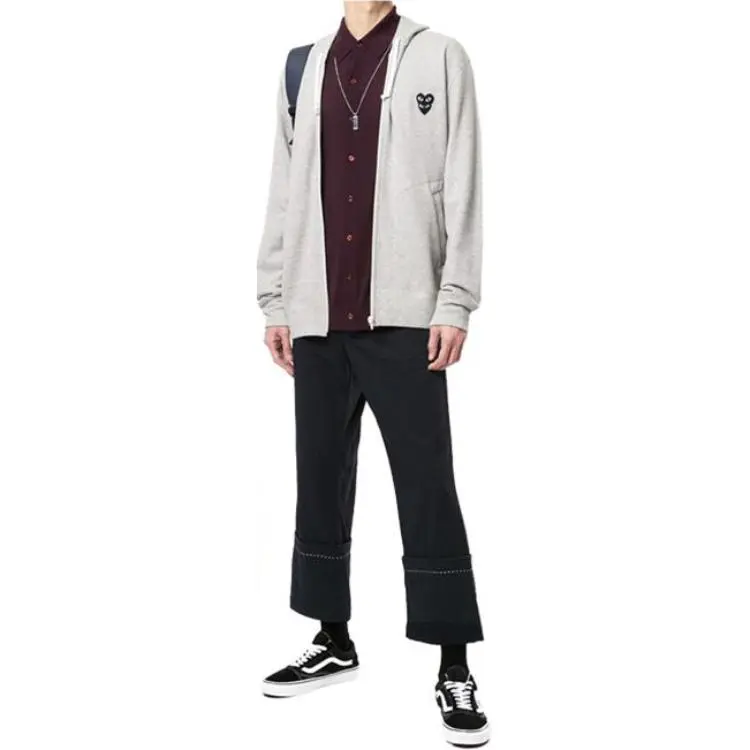 CDG Play Sweatshirt Jacket Men's Gray-1