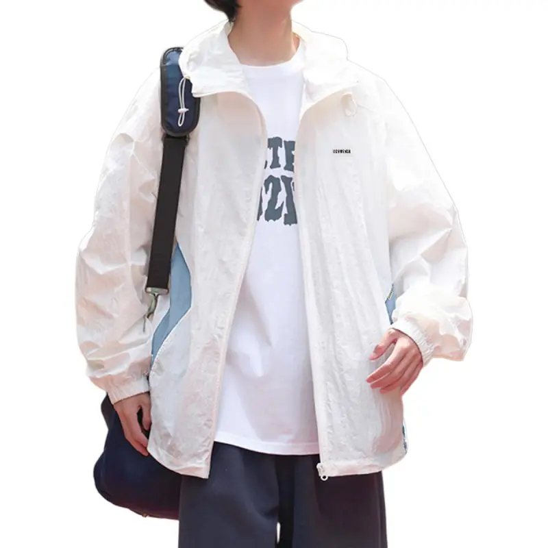 Tonlion UV Protection Sun Protection Clothing Men's Raw White-2