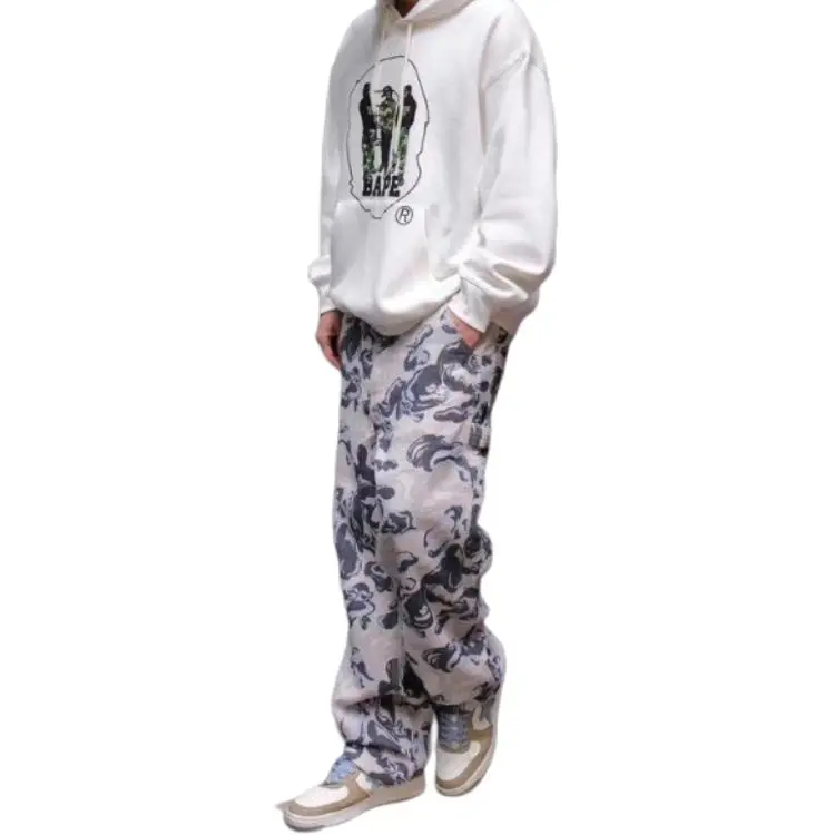 Bape Art Camo Gobelin Work Pants Blue-4