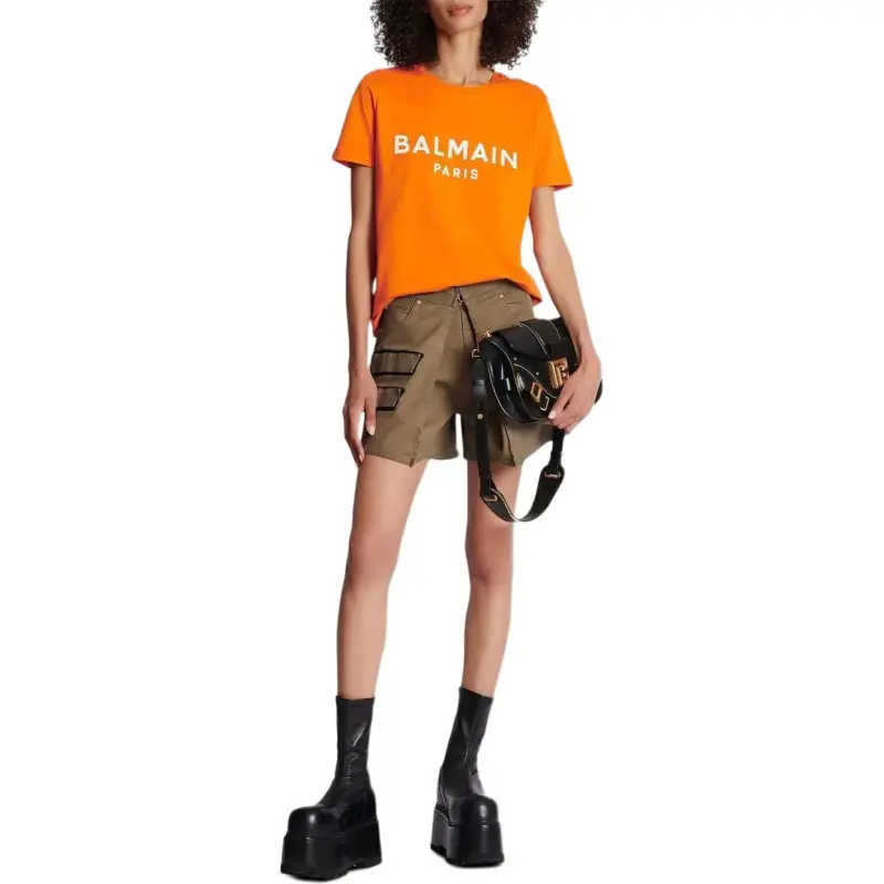 BALMAIN T Shirts Women's Orange-4
