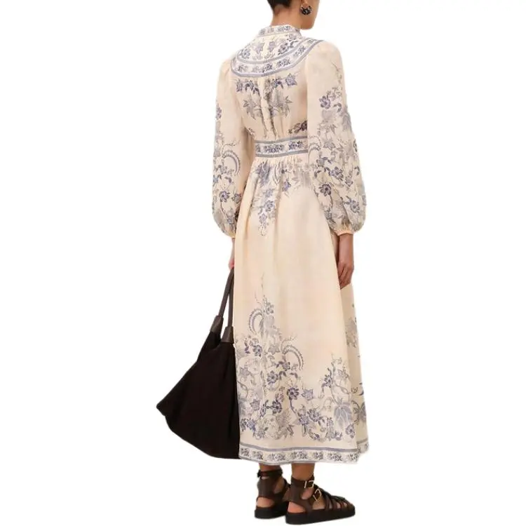 Zimmermann SS25 Summer Swimsuit Collection Long Sleeved Dress Women's Multicolor-3