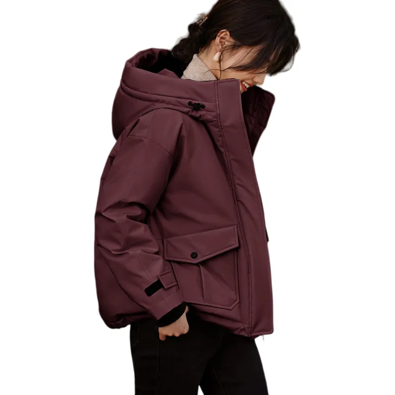 XWI Down Jacket Women's Dark Reddish Purple-4