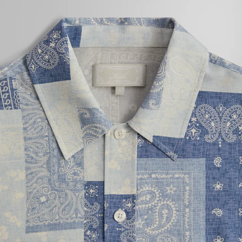 KITH Washed Paisley Long Sleeve Boxy Collared Overshirt-3