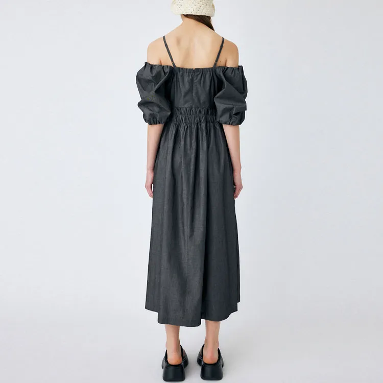 MOUSSY Short Sleeved Dresses Women's Black-1