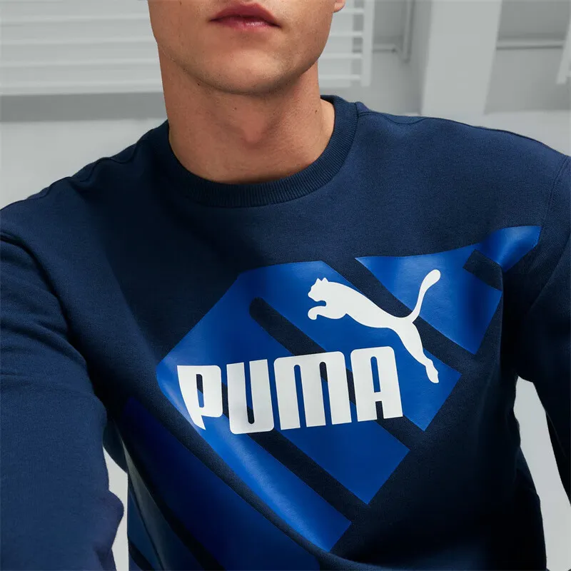 PUMA Power GraphicCrew TR Sweatshirt Men's Marine Blue-2